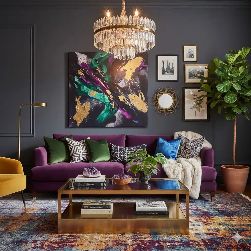 Purple Sofa Living Room